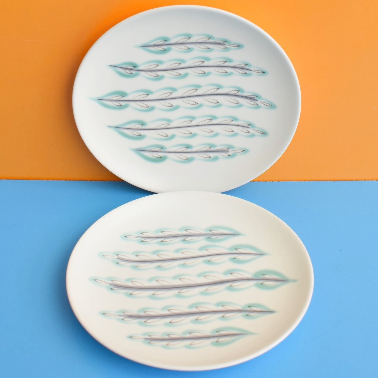 Vintage 1960s Poole Pottery - Feather Drift x2