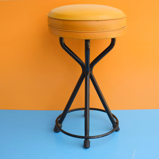 Vintage 1970s Ben Chairs Vinyl Stool - Mustard by Pineapple Retro