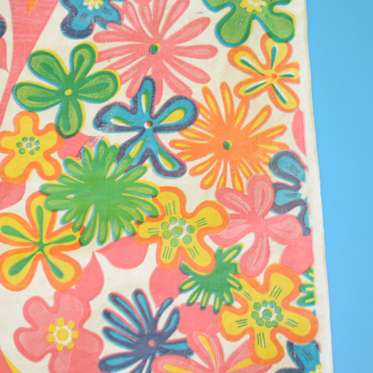 Vintage 1970s Paper / Plastic Gift Bag - Coloroll Ltd -  Flower Power