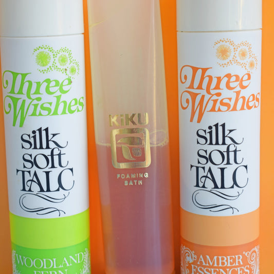 Vintage 1970s Toiletries FABERGE Kiku / Talc by Pineapple Retro
