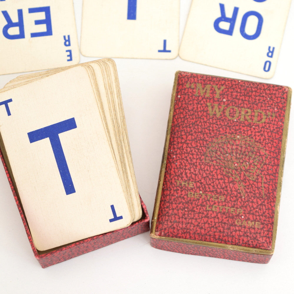 Vintage 1950s Card Game - My Word - Anagrams - Names box