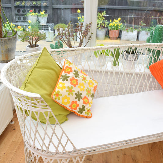 RESERVED FOR CAROLE Vintage Fibreglass Strand Bench  Or Set - Russell Woodard - White