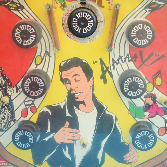 Vintage 1970s Pinball Board Art- Illuminated - The Fonz by Vintage