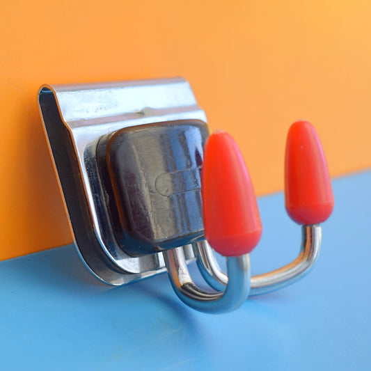 Vintage 1960s Atomic Hooks - Chrome / Red by Vintage