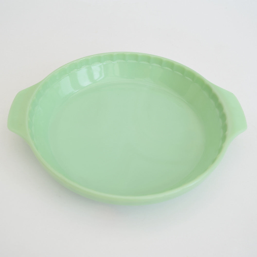 American Fire King Jadeite Round Pie Plate - Jade Green