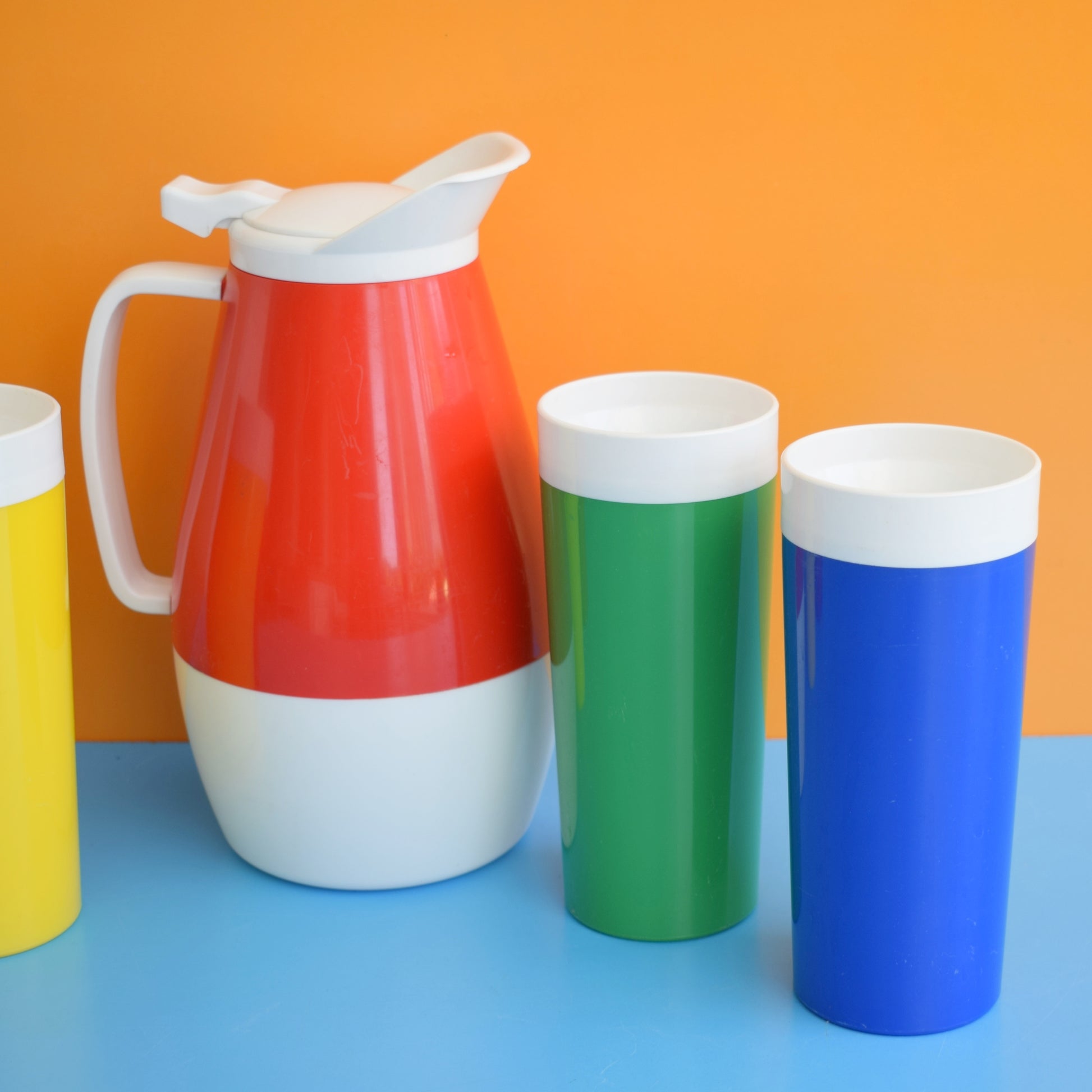 Vintage 1970s Plastic Jug & Beaker Set by Pineapple Retro