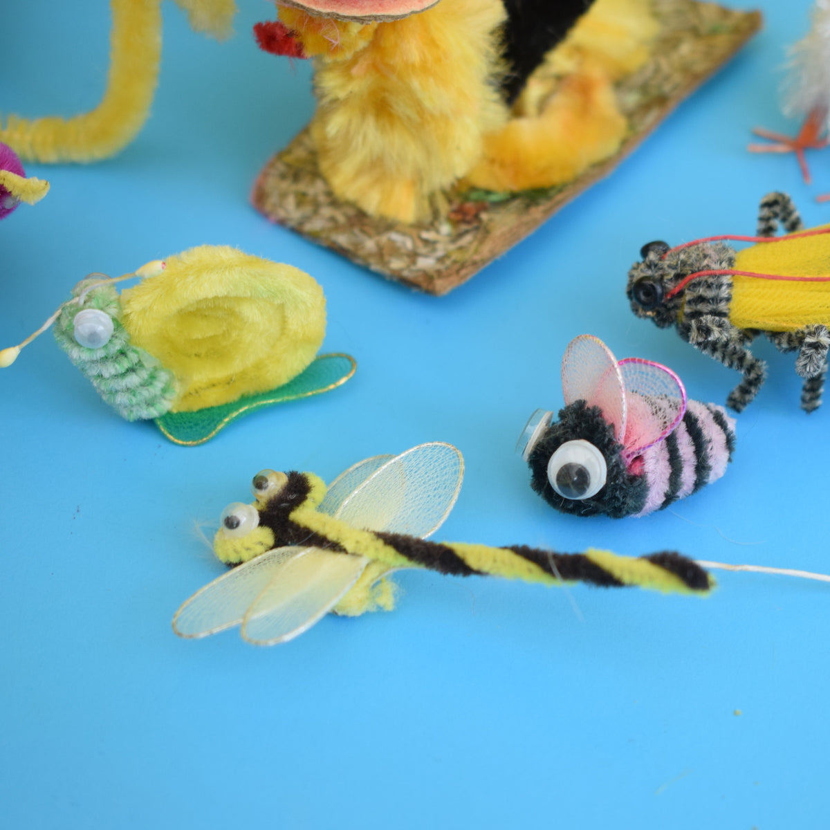 Vintage 1960s Kitsch Pipe Cleaner Creatures / Insects