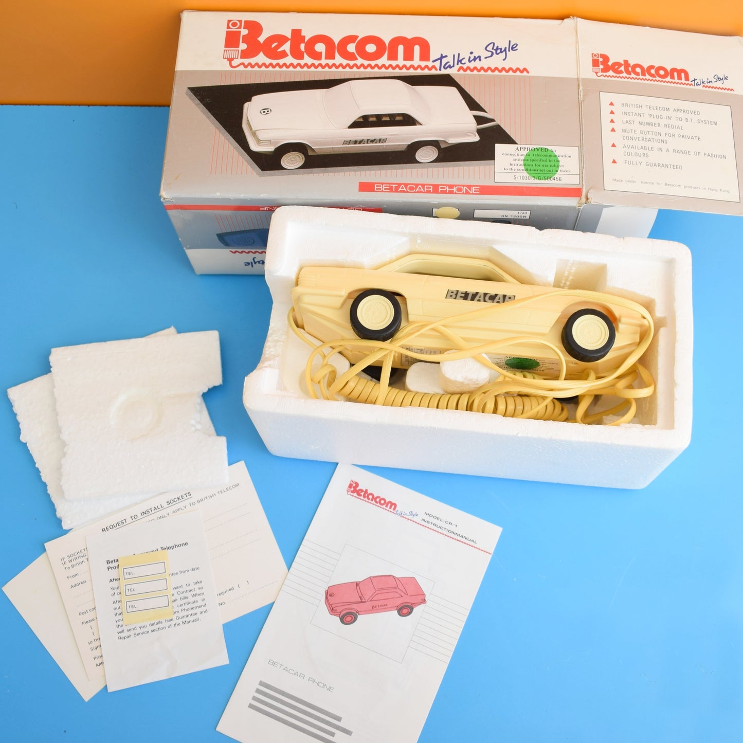 Vintage 1980s Car Shaped Home Phone - Boxed