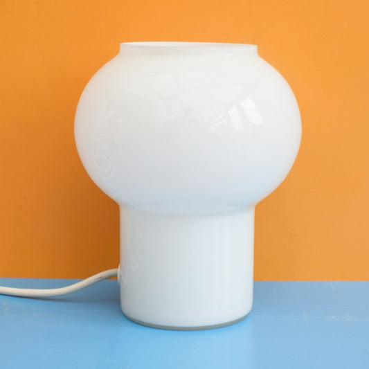Vintage 1960s Glass Thorn Table Lamp - White by Pineapple Retro