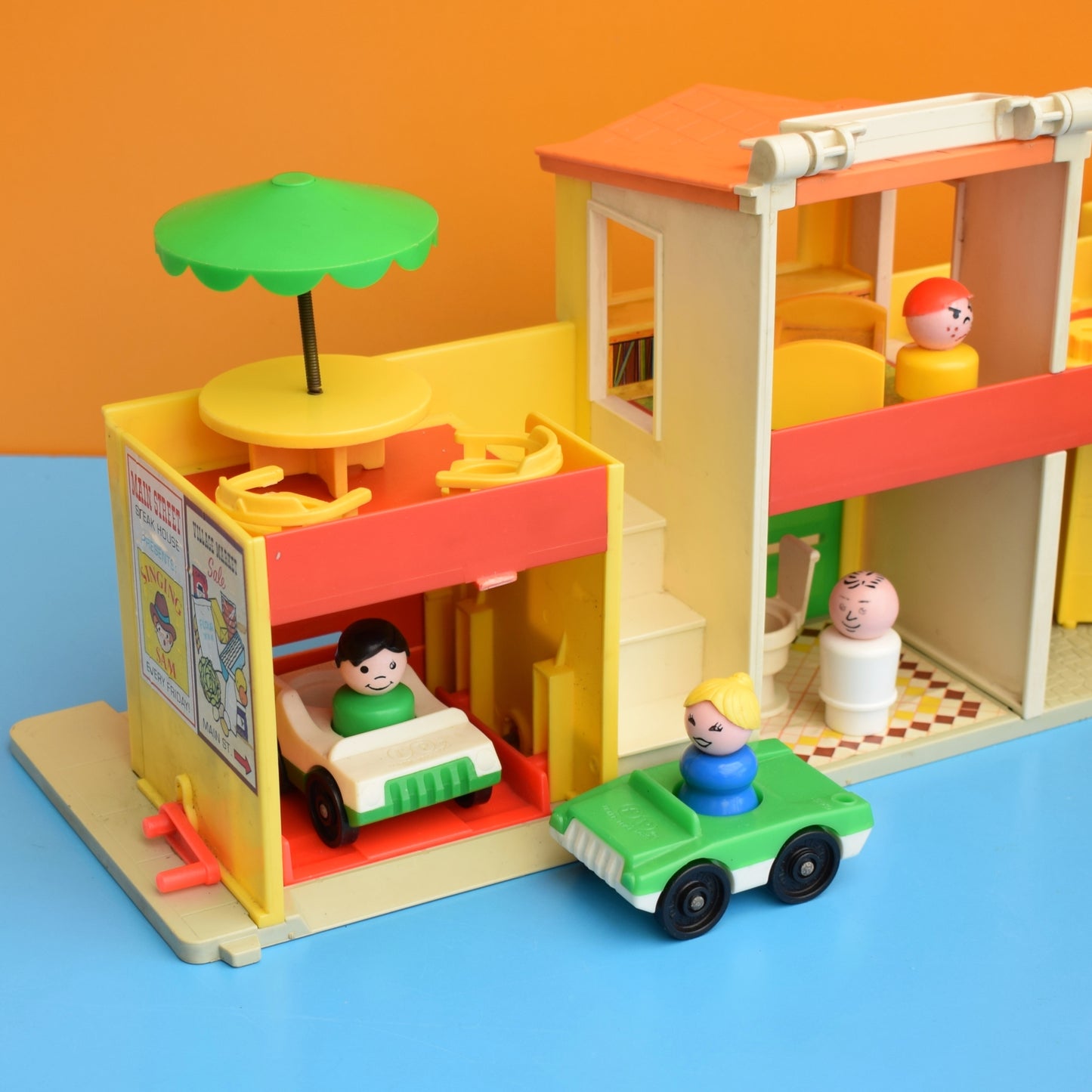 Vintage 1970s Fisher Price Town / Village With Accessories