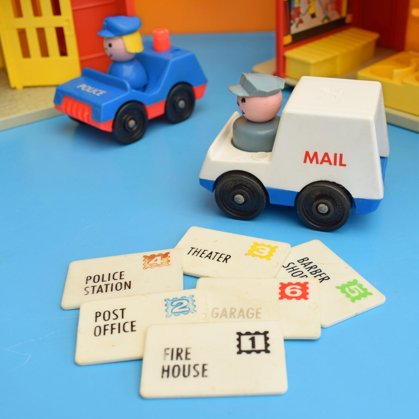 Vintage 1970s Fisher Price Town / Village With Accessories