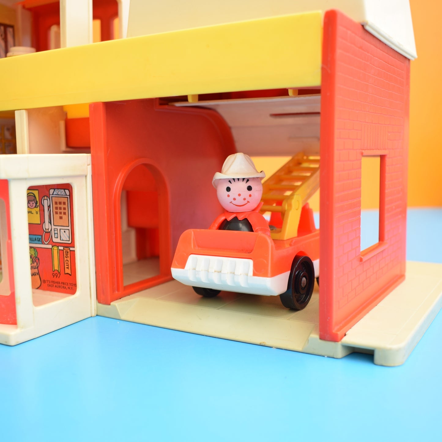 Vintage 1970s Fisher Price Town / Village With Accessories