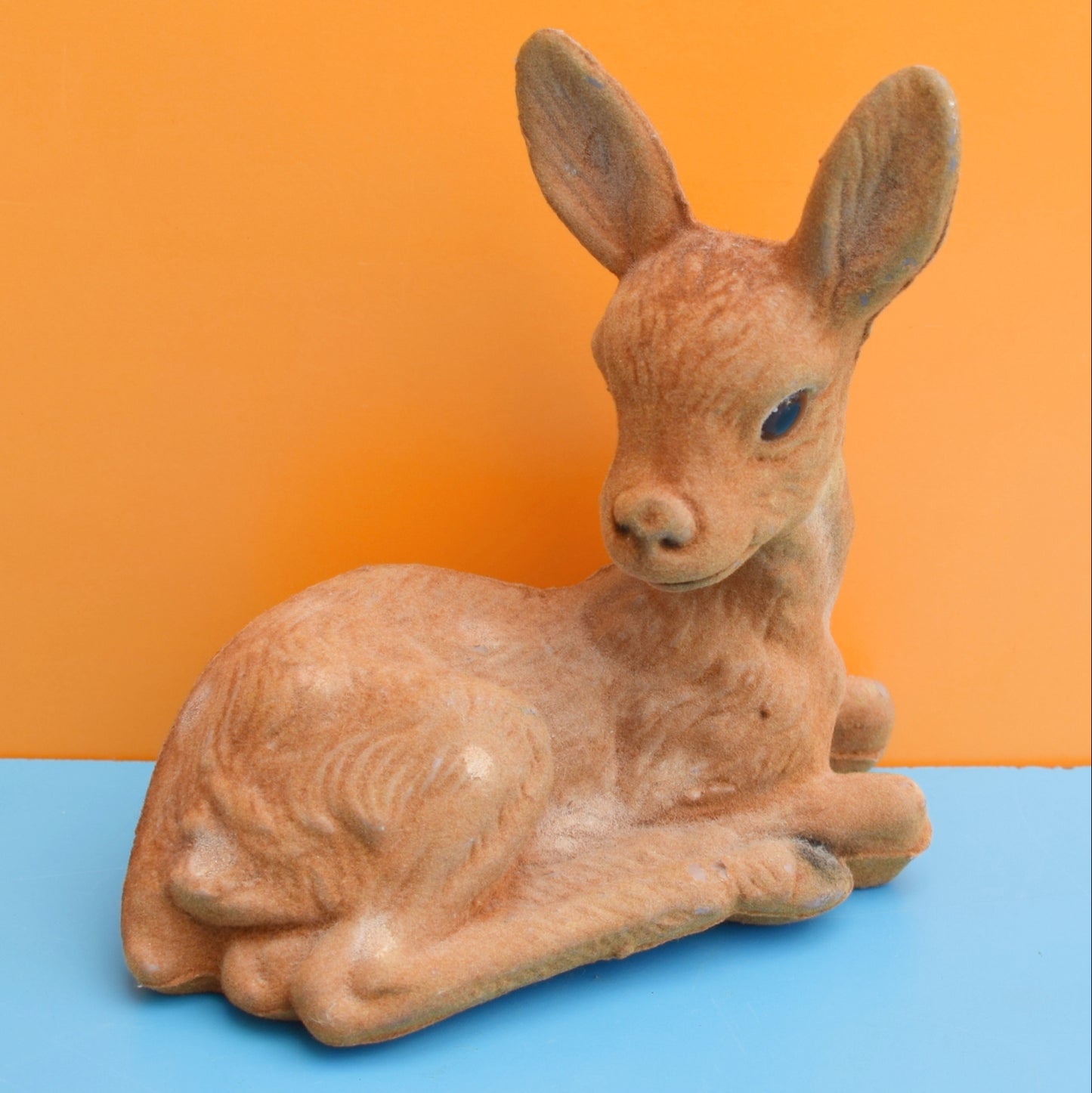 Vintage 1960s Kitsch Flocked Large Bambi by Pineapple Retro