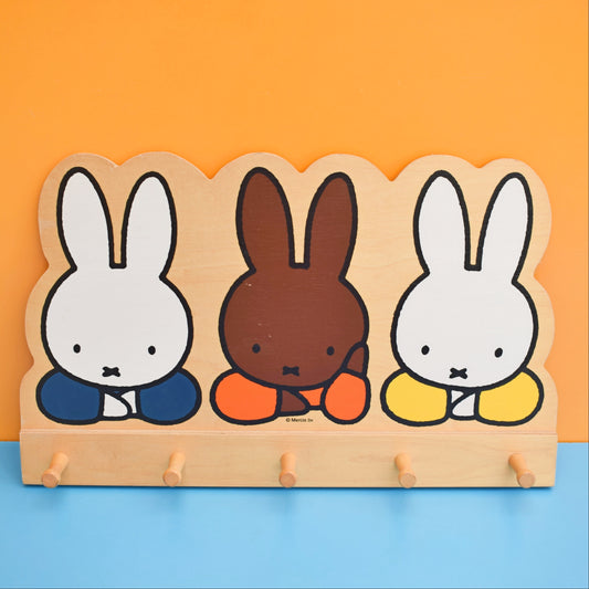 Vintage 1990s Hooks - Miffy Dick Bruna - Wooden by Pineapple Retro