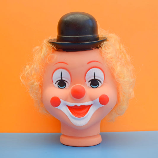 Vintage 1960s Plastic/ Rubber Clown Doll Heads by Pineapple Retro
