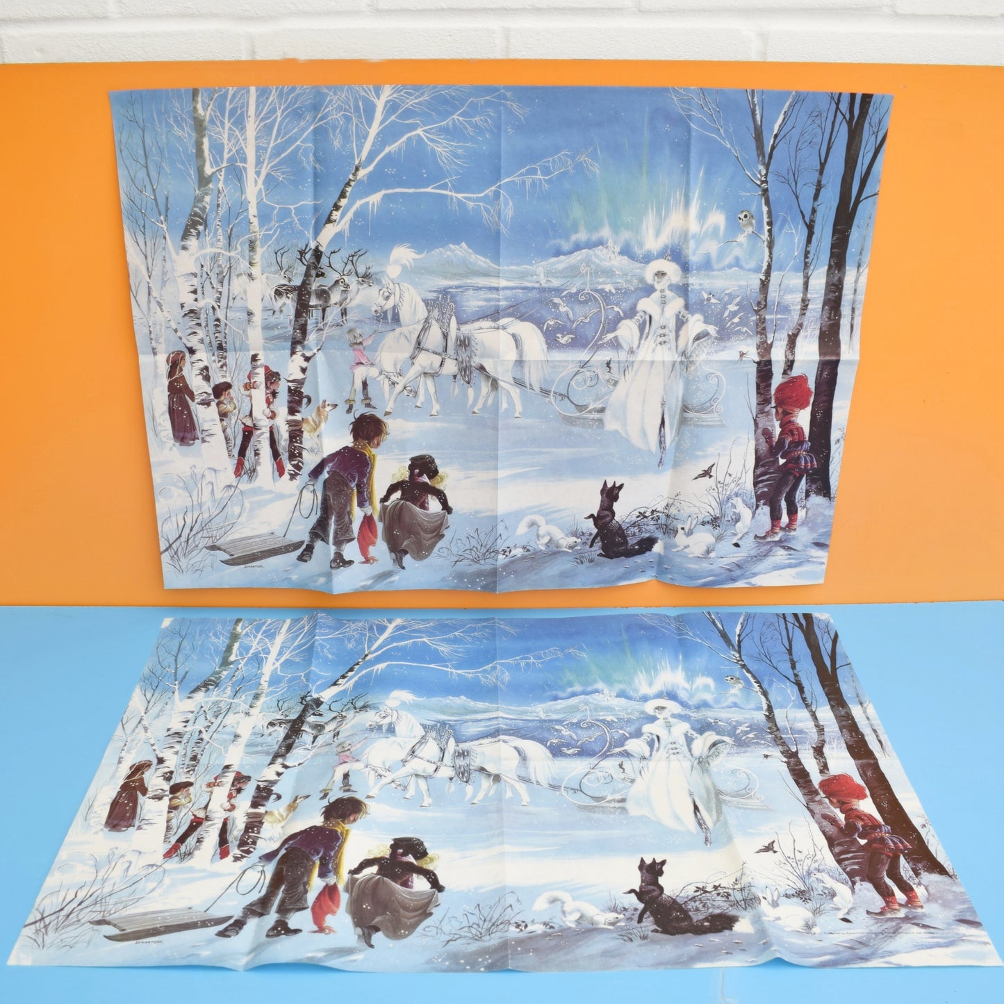 Vintage 1970s Christmas Gift Paper - Snow Queen