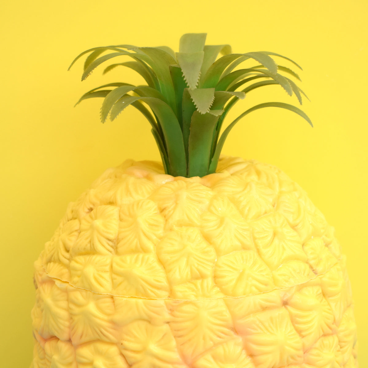 Vintage 1970s Plastic Pineapple Ice Bucket - Yellow