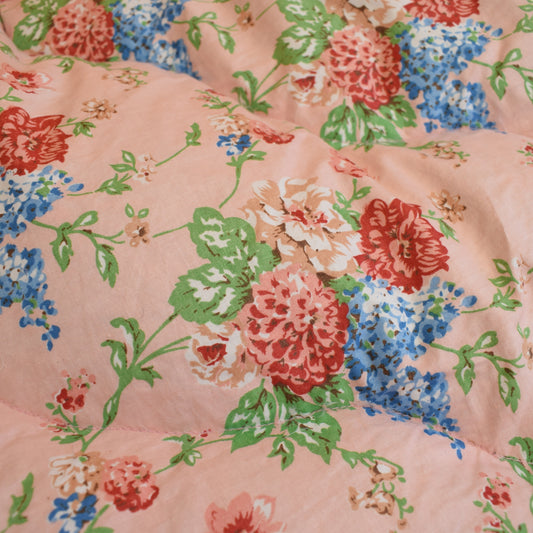 Vintage 1950s Pretty Eiderdown - Pink Floral by Vintage