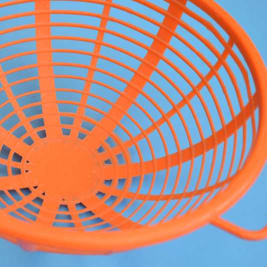 Vintage 1970s Salad Spinner Basket - Orange Plastic by Pineapple Retro