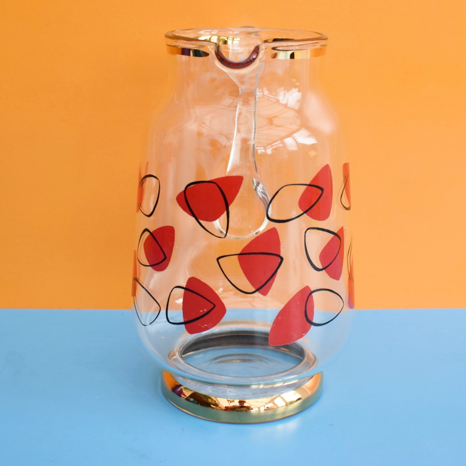 Vintage 1950s Atomic Space Age Drinking Glasses / Jug by Vintage