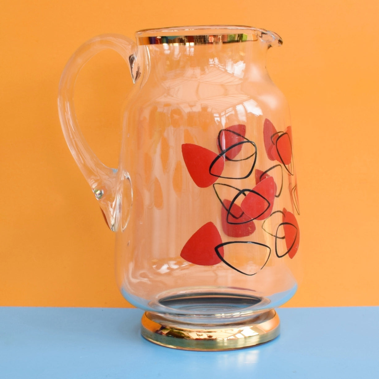 Vintage 1950s Atomic Space Age Drinking Glasses / Jug by Vintage