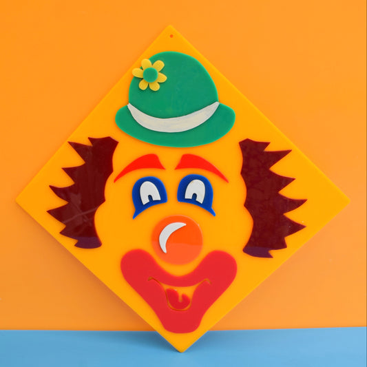 Vintage 1970s Acrylic Circus / Fairground Signs - Clowns by Pineapple Retro