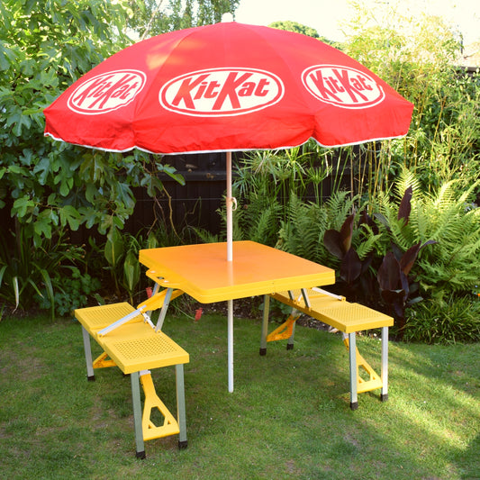 Vintage 1990s Folding Picnic Table Set - Yellow by Vintage