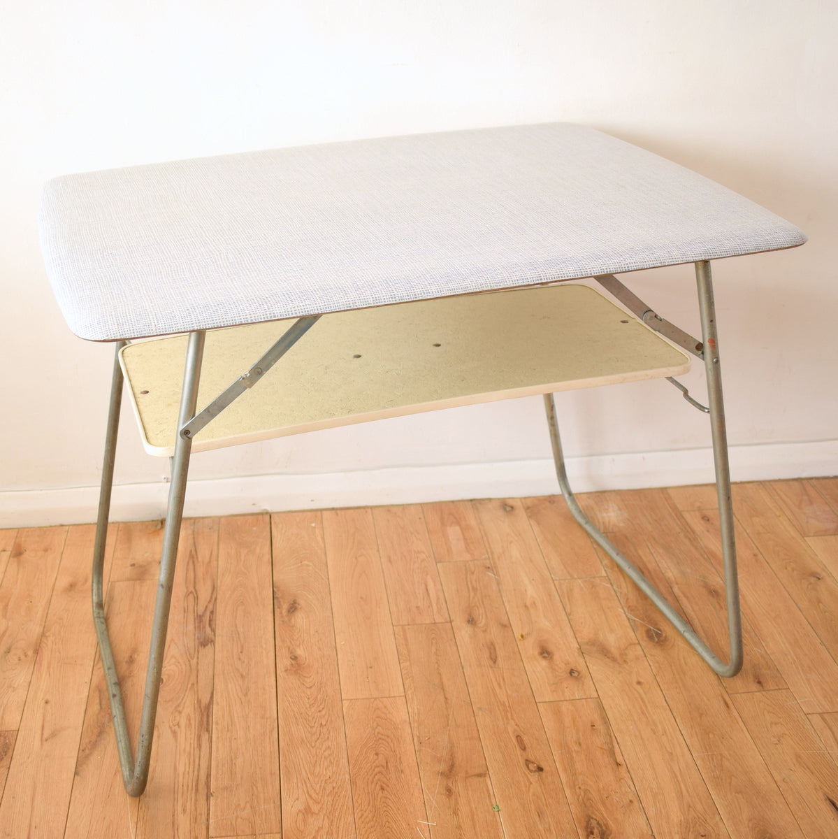 Vintage 1960s Folding Patterned Formica Table - Grey