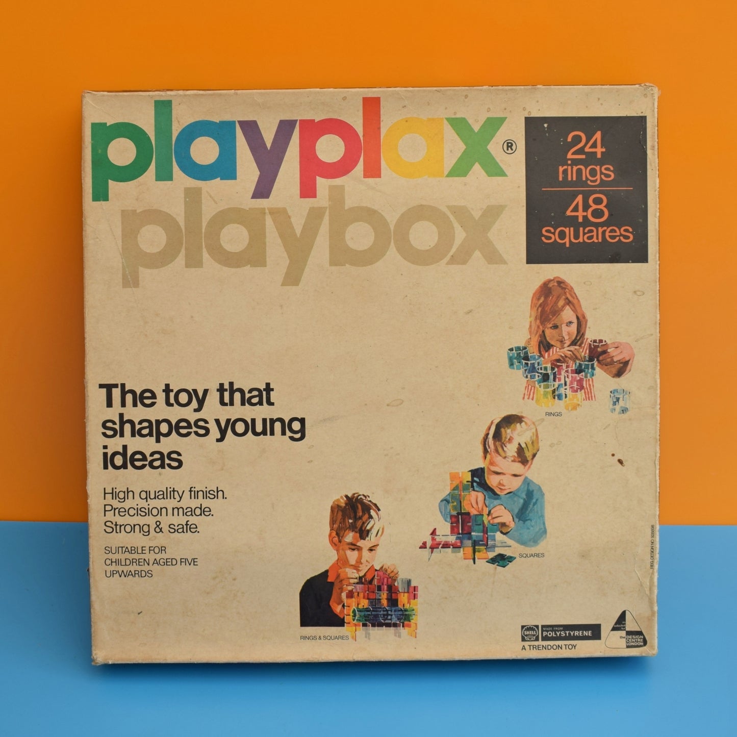Vintage 1960s Playplax Playbox - Boxed - Trendon Toys - Rainbow .