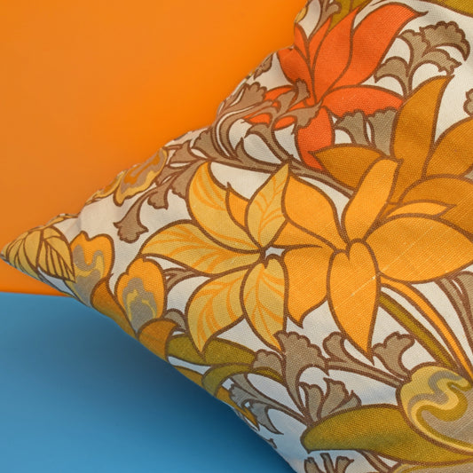 Vintage 1960s Large Cushion & Pad - Floral by Vintage