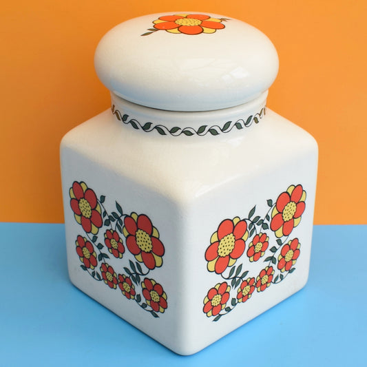 Vintage 1960s Taunton Vale Jar - Flower Power - Orange by Vintage
