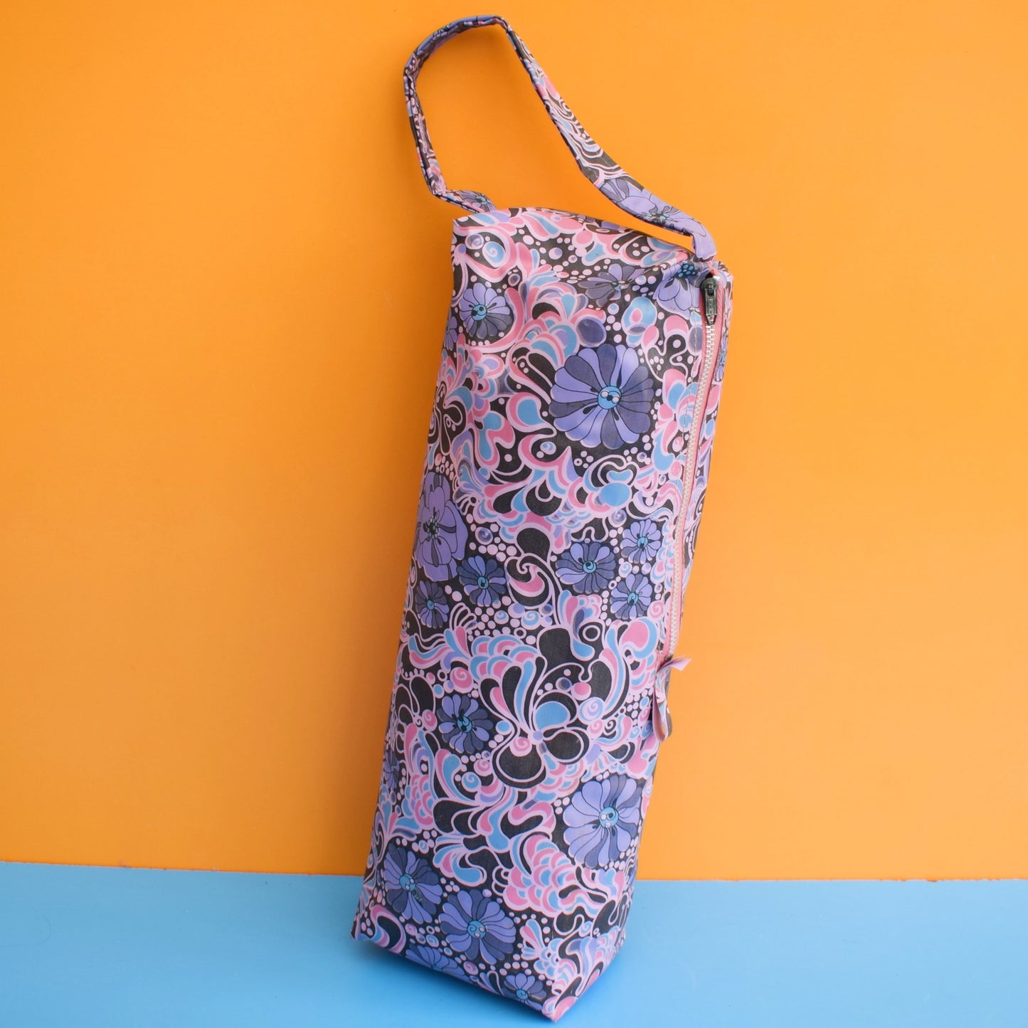 Vintage 1960s Vinyl Knitting Bag / Storage