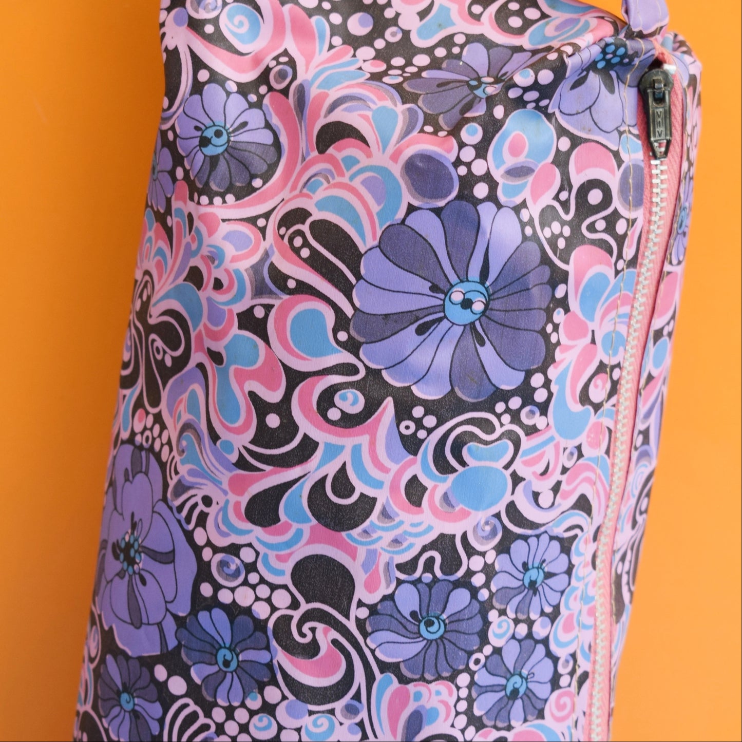 Vintage 1960s Vinyl Knitting Bag / Storage