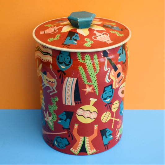 Vintage 1950s Donkey / Cactus Tea Tin