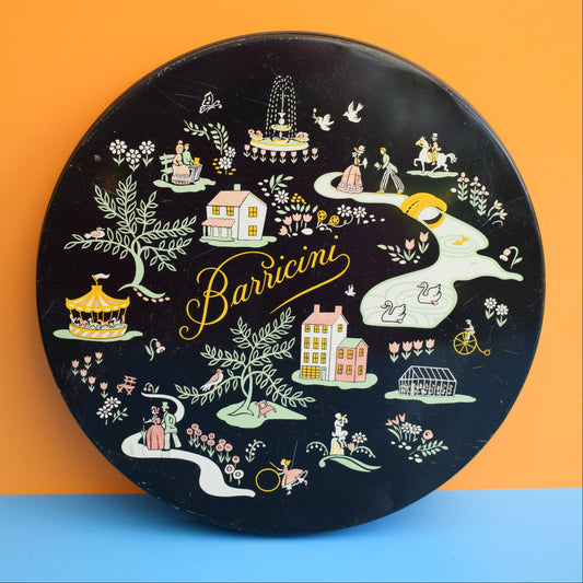 Vintage 1960s Barricini Round Tin - Carousel