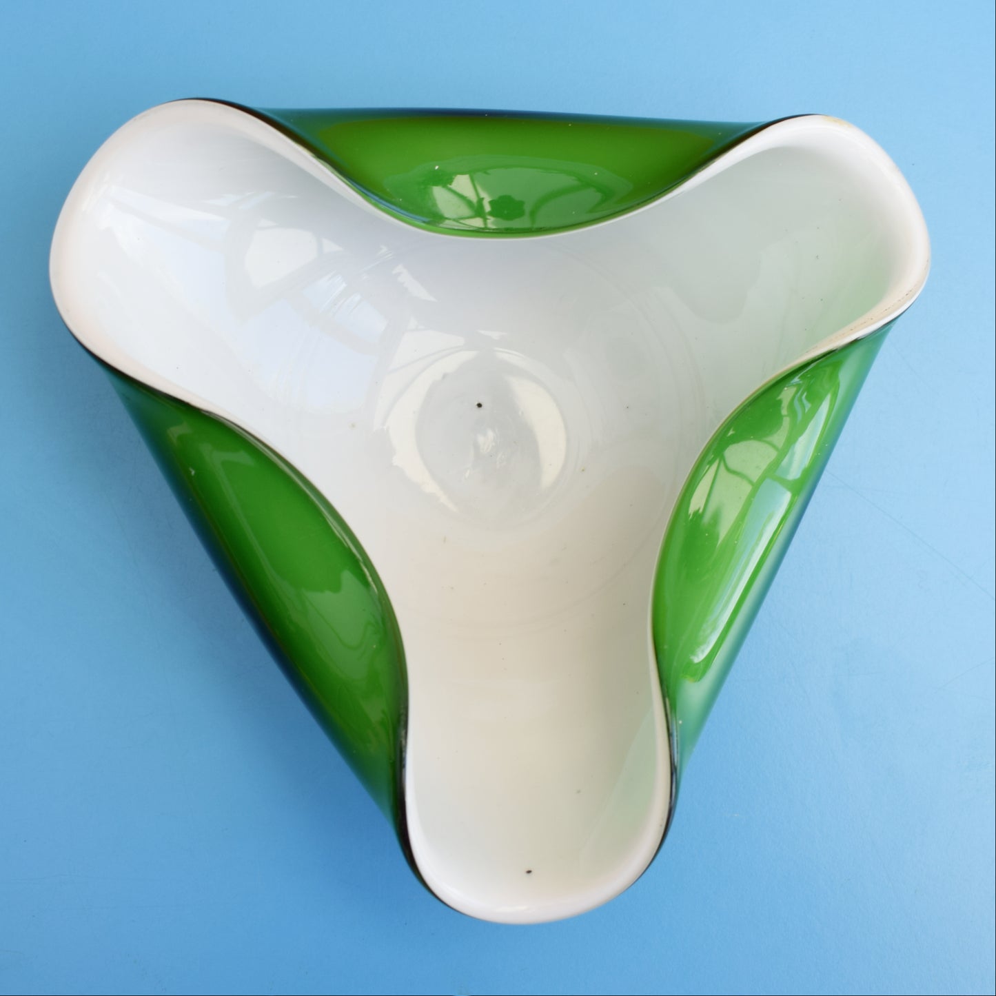 Vintage 1960s Glass Bowl - Japanese Glass - Green