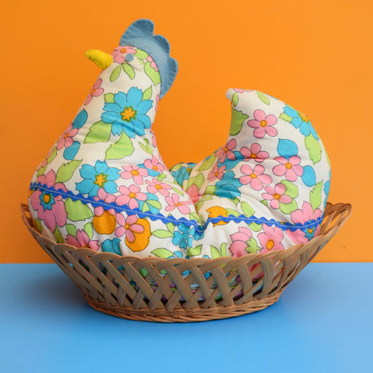 Vintage 1960s Padded Egg Cosy Chicken - Flower Power
