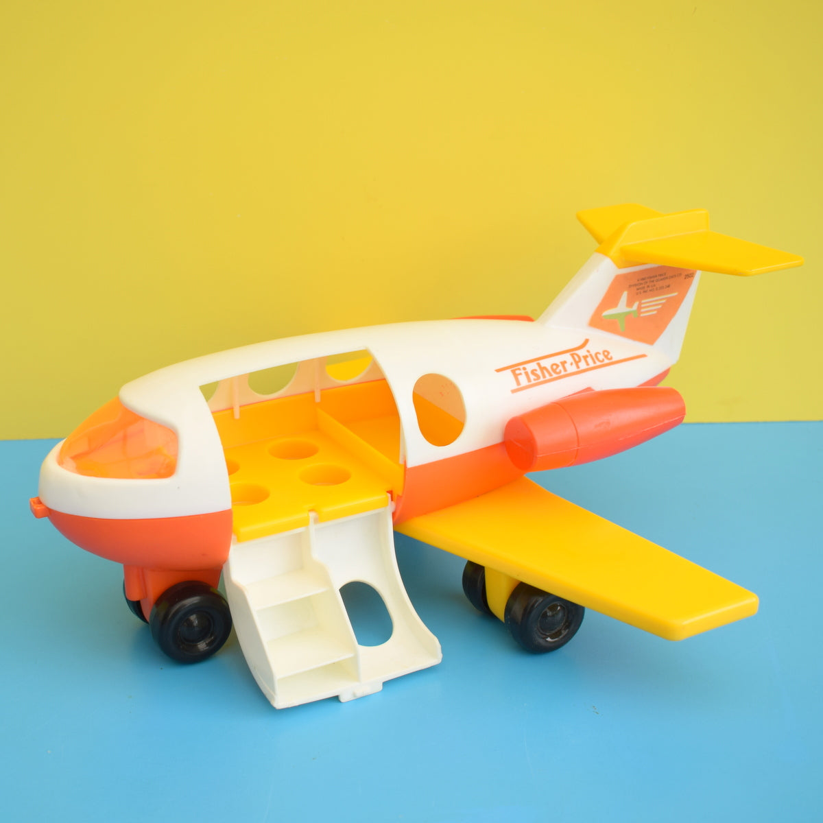 Vintage 1980s Fisher Price - Plane - Classic Toy - Rarer Orange