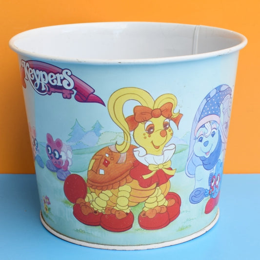 Vintage 1980s Metal Waste Paper Bin - Keepers
