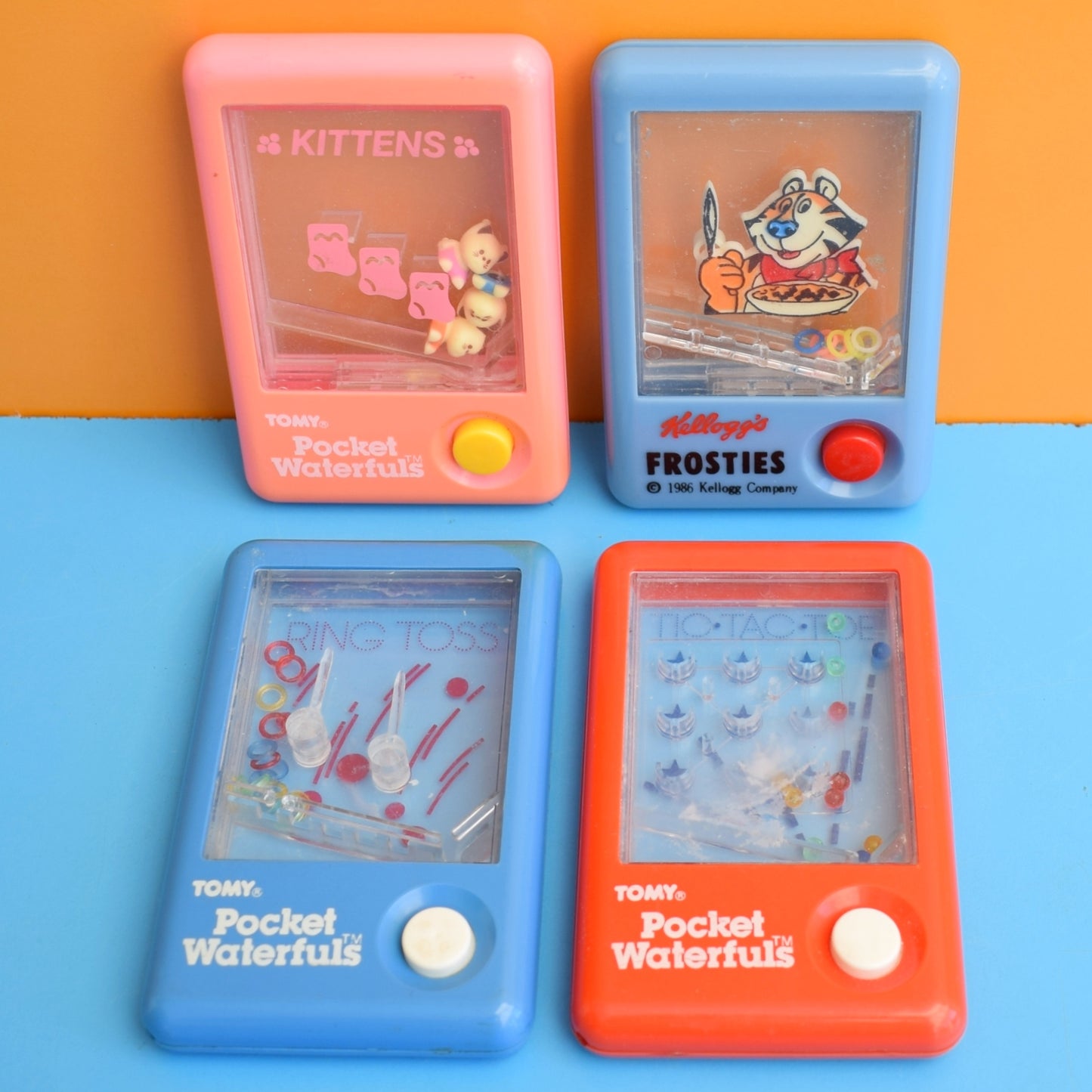 Vintage 1990s Tomy Pocket Water Games Pineapple Retro