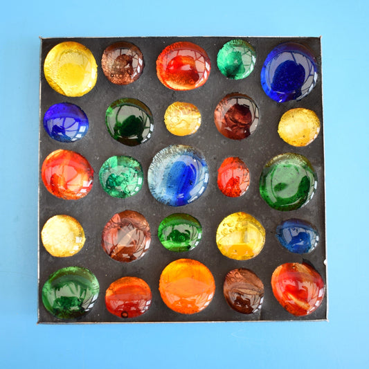 Vintage 1960s Glass / Metal Decorative Dish - Rainbow by Pineapple Retro