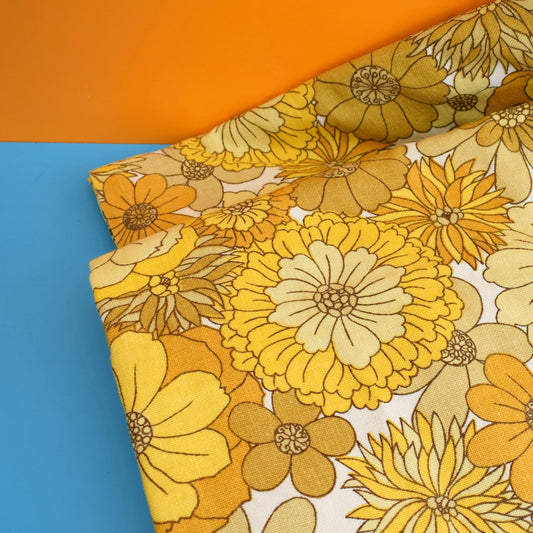 Vintage 1960s Curtains - Flower Power - M&S -Yellow .
