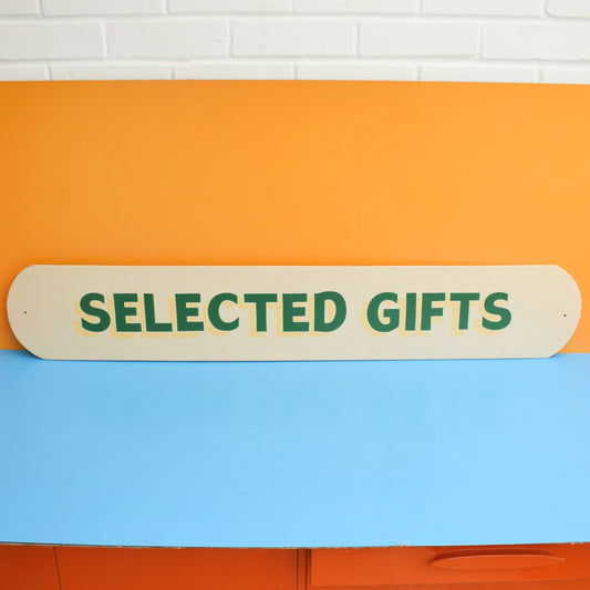 Vintage 1970s Wooden Sign - Selected Gifts by Vintage