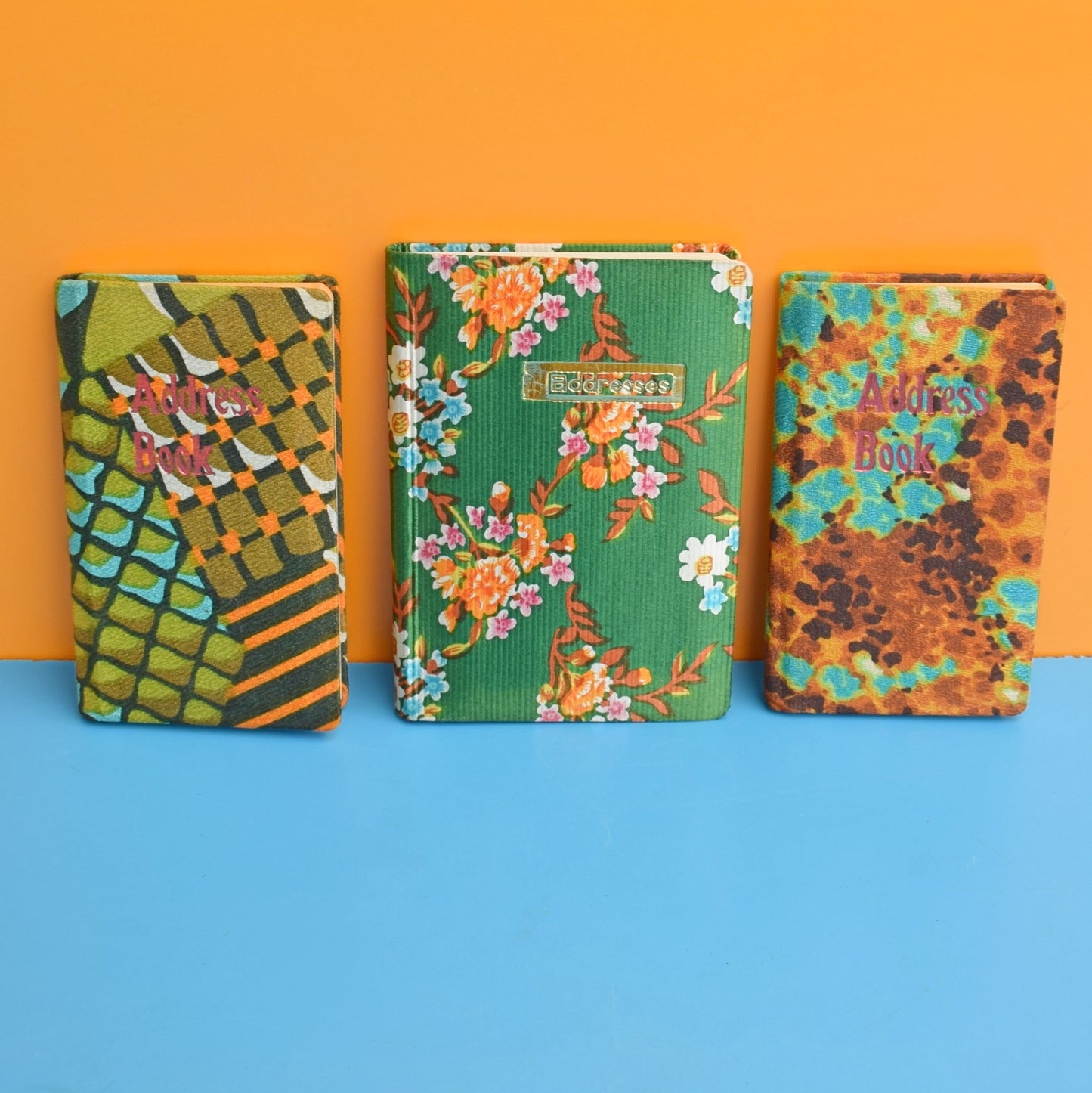 Vintage 1960s Floral / Geo Address Books by Pineapple Retro