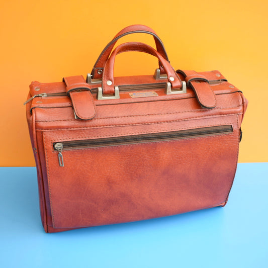 Vintage 1970s Finnair Vinyl Cabin Bag - Conker Brown by Vintage