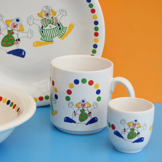 Vintage 1980s Wade Kids China Set - Clowns by Vintage