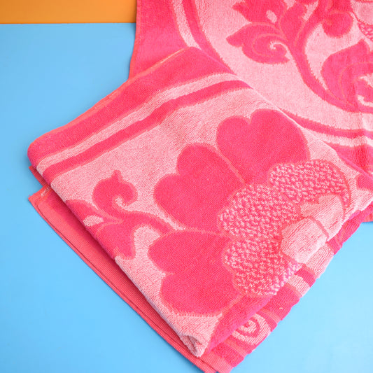 Vintage 1960s Bath Towels - Pink by Pineapple Retro