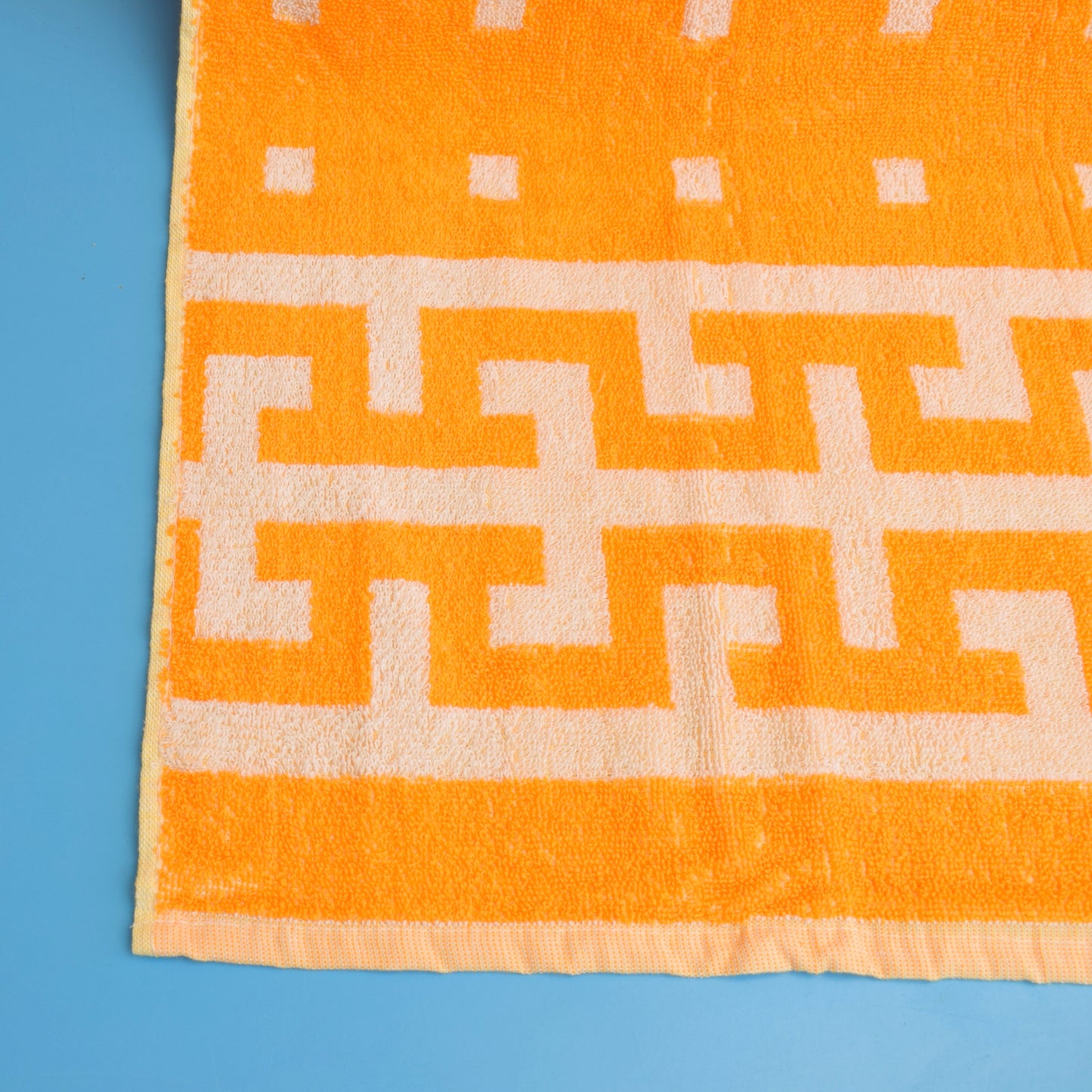 Vintage 1960s Cotton Bath Towels - Orange by Pineapple Retro