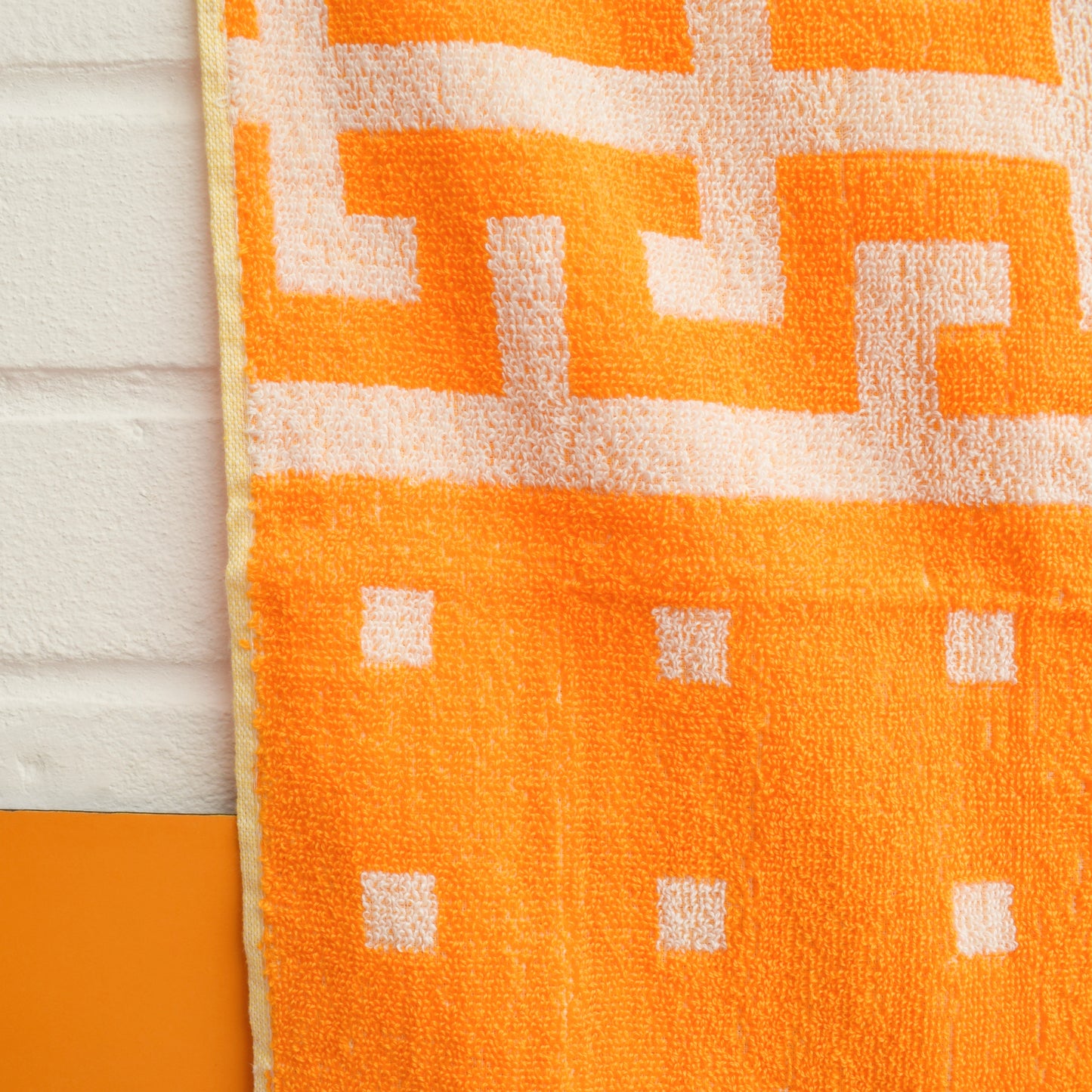 Vintage 1960s Cotton Bath Towels - Orange