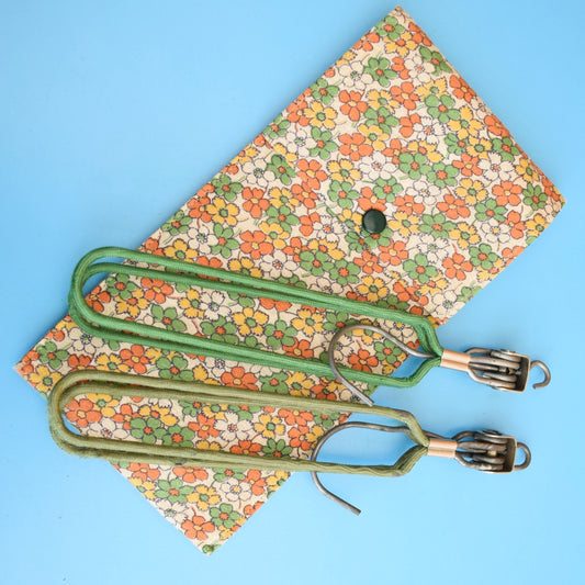 Vintage 1950s Folding Hangers in Pouch - Floral by Pineapple Retro